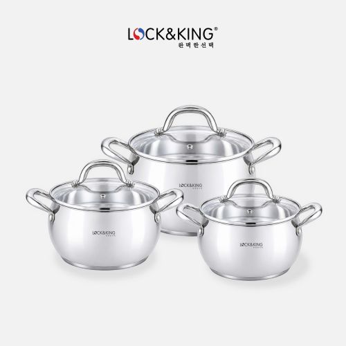 Bộ Nồi Inox 5 đáy Cao Cấp Lock&King LK-3348