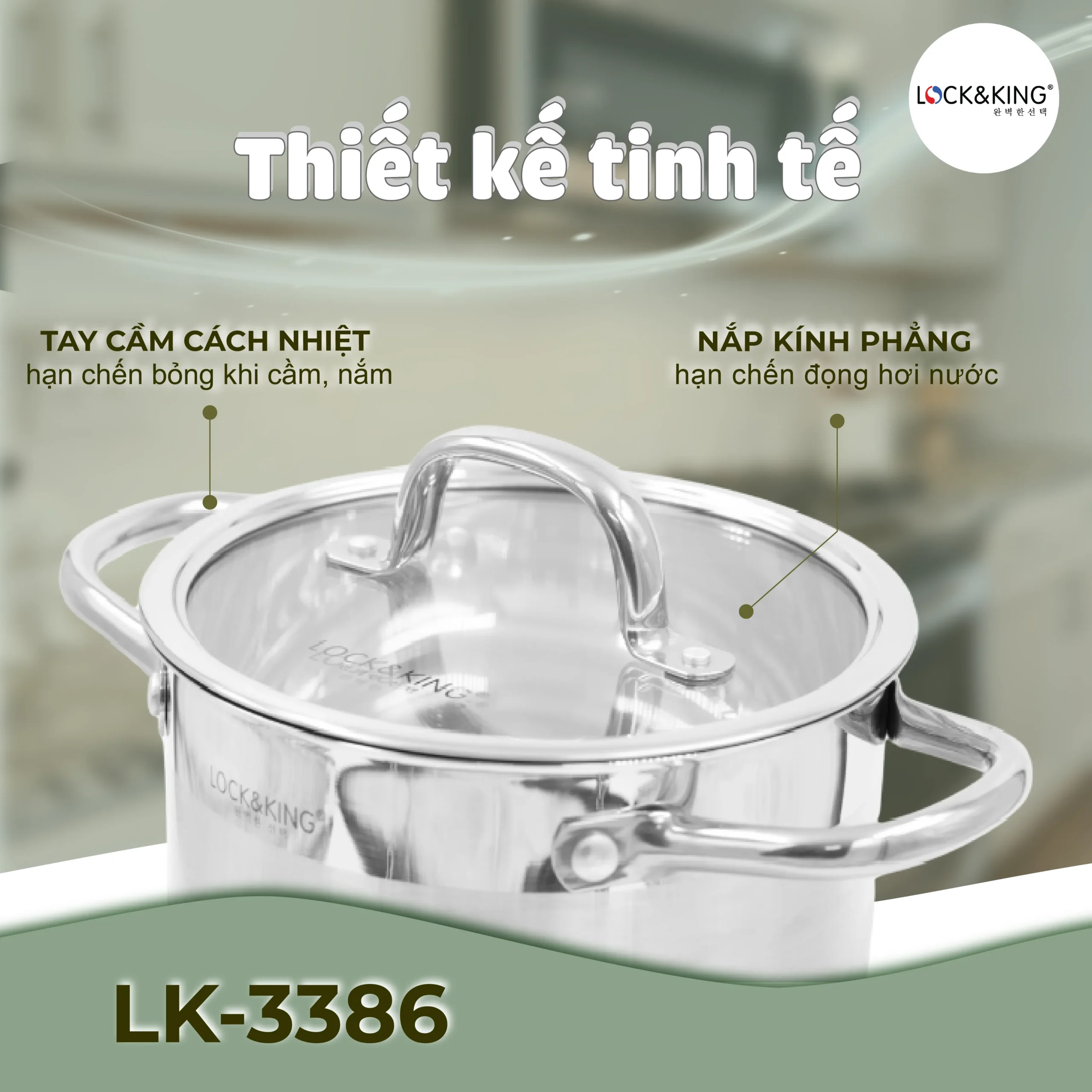 Bộ Nồi Inox 5 Đáy Cao Cấp Lock&King LK-358 - Ảnh 3