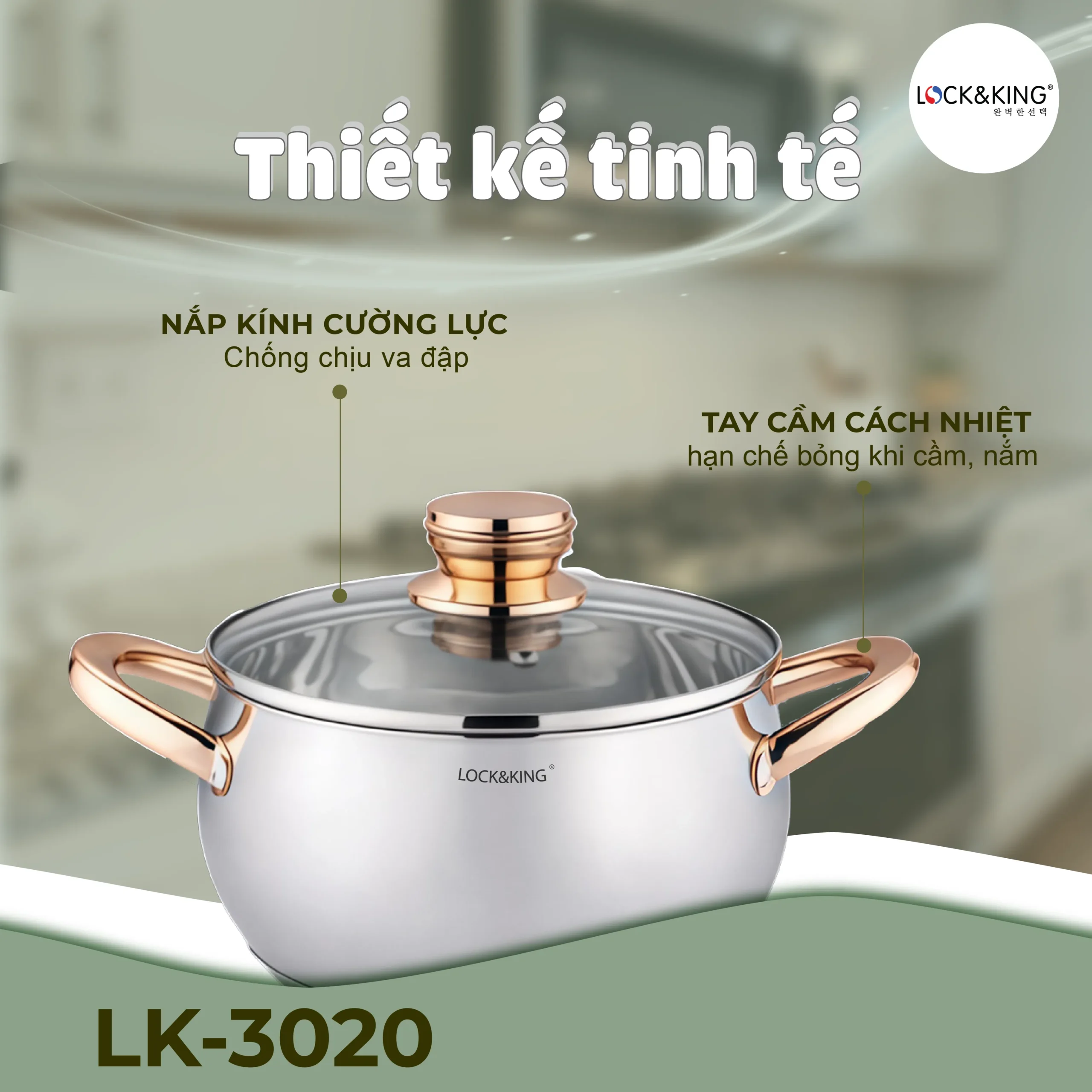 Nồi Inox 5 Đáy Cao Cấp Lock&King LK-3020 - Ảnh 5
