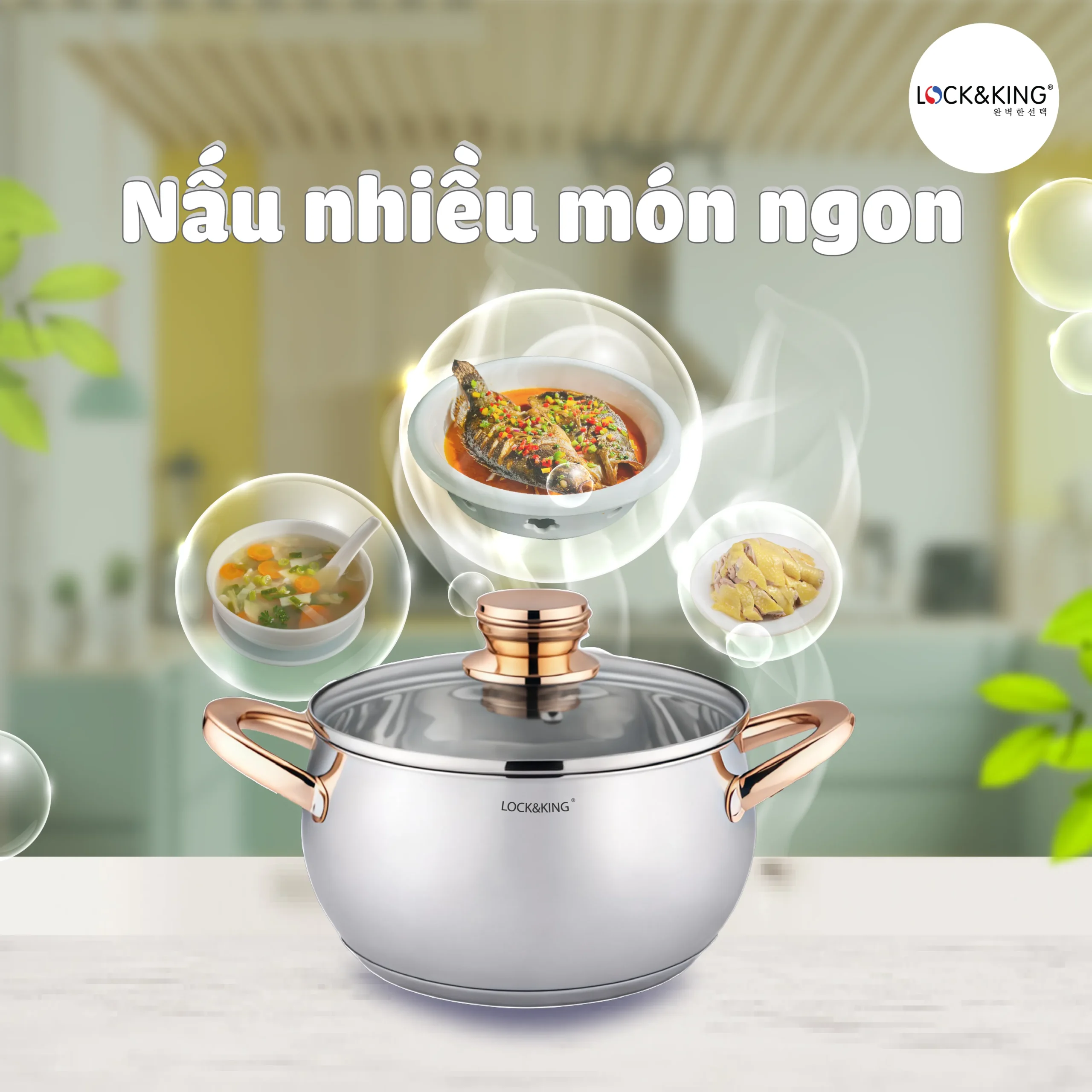 Nồi Inox 5 Đáy Cao Cấp Lock&King LK-3020 - Ảnh 3