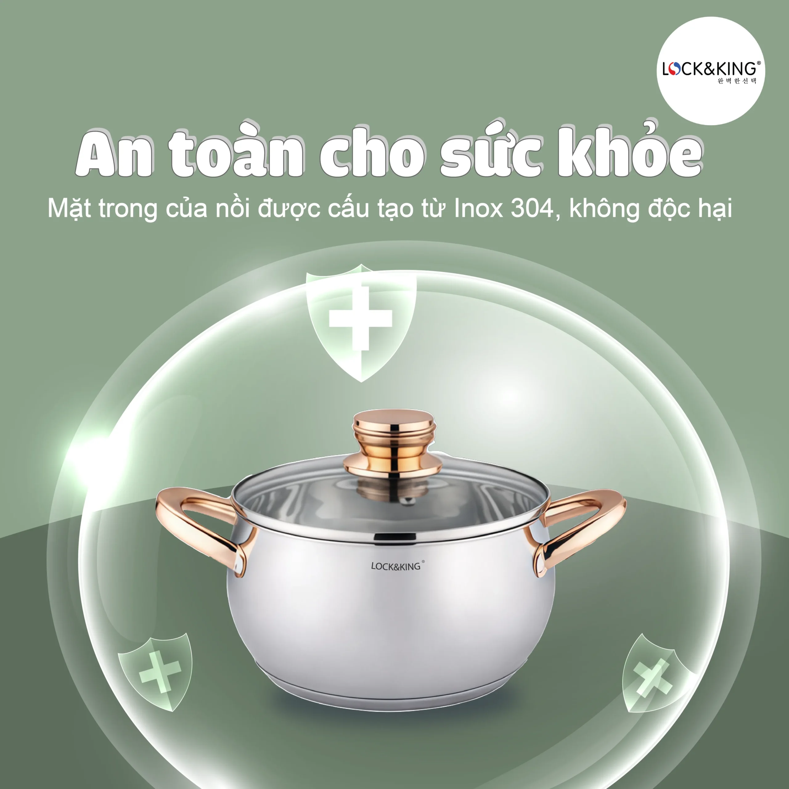 Nồi Inox 5 Đáy Cao Cấp Lock&King LK-3020 - Ảnh 2