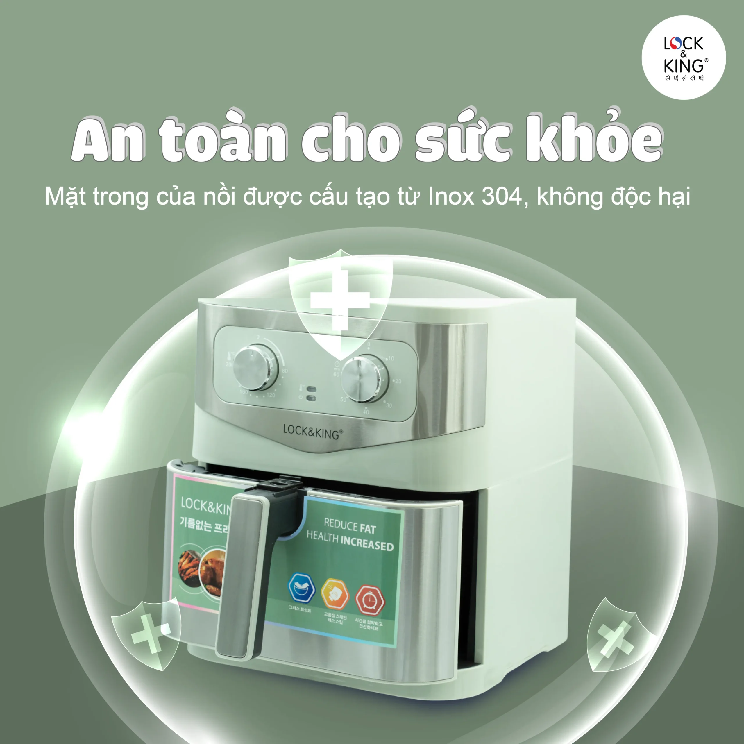 Nồi Chiên Không Dầu Lock&King LK-92 - Ảnh 3