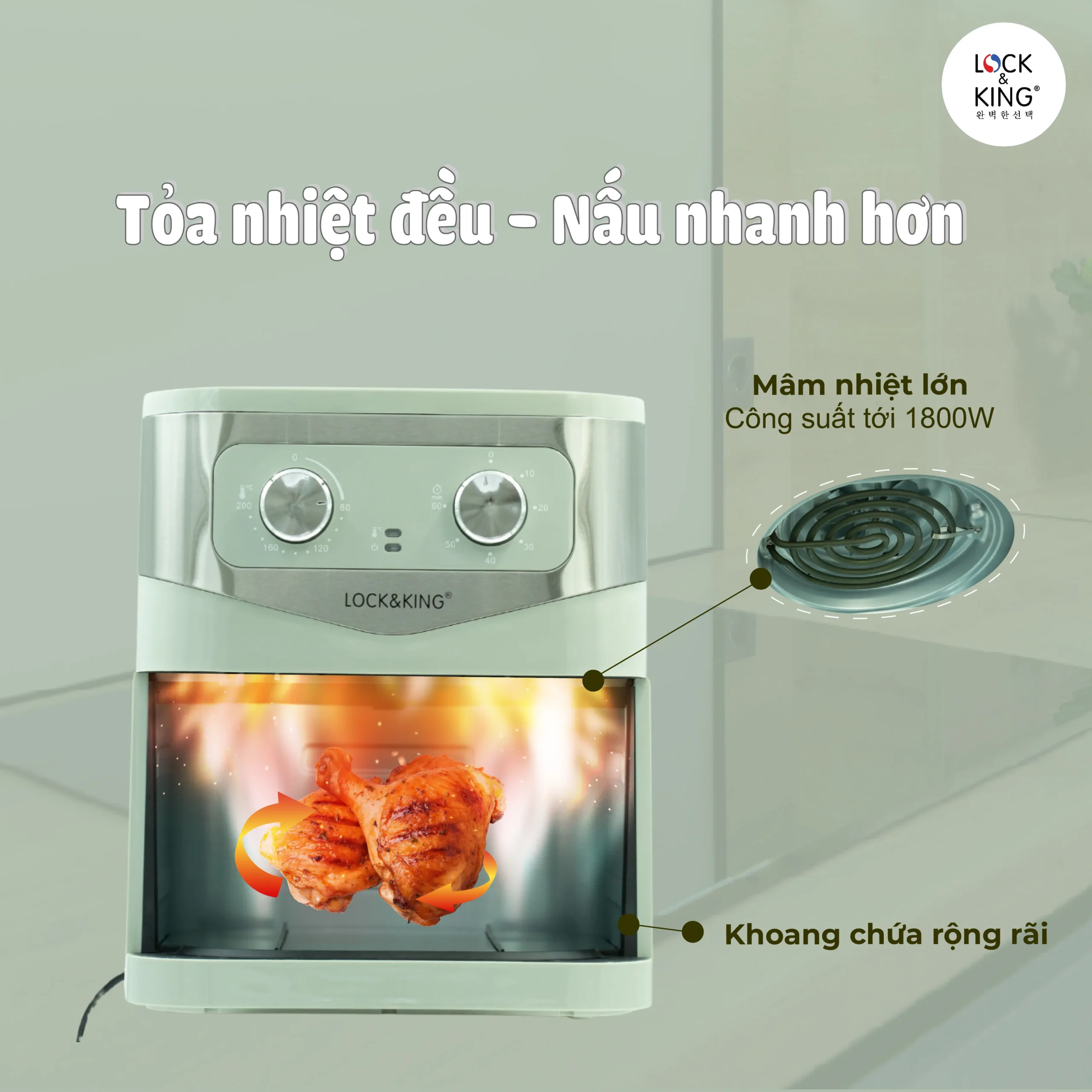 Nồi Chiên Không Dầu Lock&King LK-92 - Ảnh 7